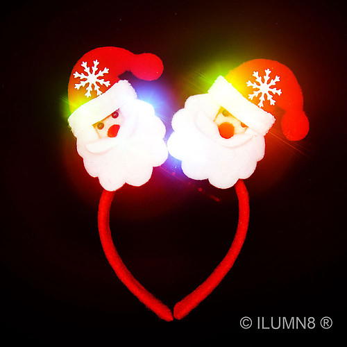 FLASHING HEADWEAR-CUTE SANTA HEAD BOPPER-1PC